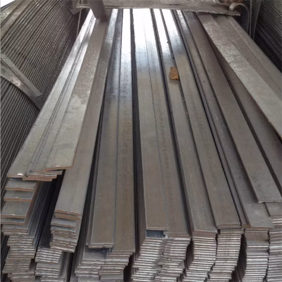 Barre plate en acier au titane à surface noire et galvanisée